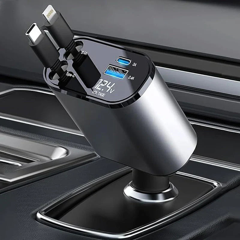 FlexiCart™️ 4 in 1 Retractable Car Charger