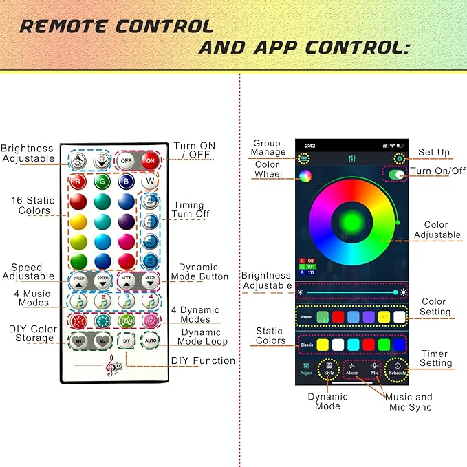 FlexiCart™️ WiFi Bluetooth Smart Fireworks Led Light