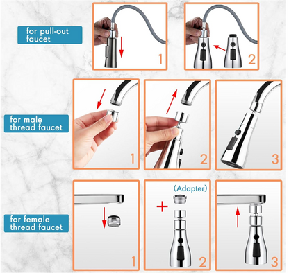 FlexiCart 3 Modes Kitchen Sink Faucet