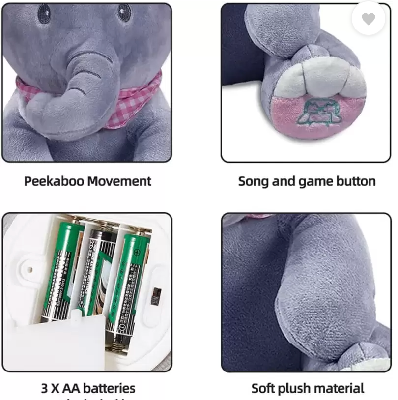 FlexiCart™️ Peek a Boo Elephant Plush toy with Music