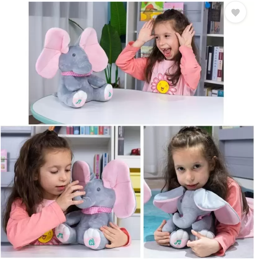 FlexiCart™️ Peek a Boo Elephant Plush toy with Music