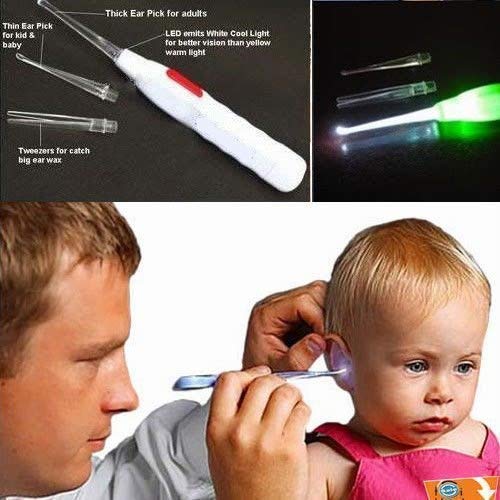 LED Flashlight Earpick for Ear wax remover for kids and adults (pack of 3)